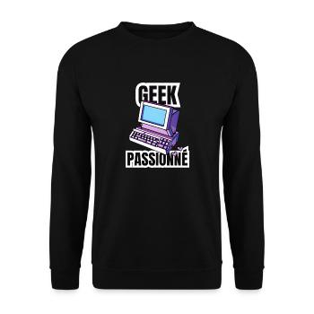 geek passionné - Sweat-shirt Unisexe - noir - Devant - Alina (178cm) & Michal (187cm)