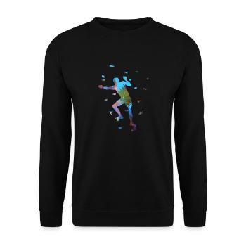 Bouldering, Sports, Climbing, Sports, Graffiti - Unisex Sweatshirt - black - Front - Alina (178cm) & Michal (187cm)