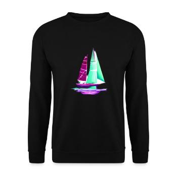Segeln Segelsport Segelboot Segler Segelschiff - Unisex Pullover - Schwarz - Vorne - Alina (178cm) & Michal (187cm)