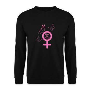 Femme Vie Liberté, Papillons,Iran,Drapeau - Sweat-shirt Unisexe - noir - Devant - Alina (178cm) & Michal (187cm)