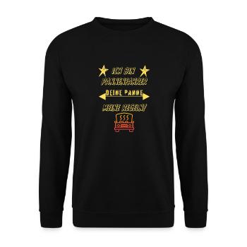 Pannenfahrer - Unisex Pullover - Schwarz - Vorne - Alina (178cm) & Michal (187cm)