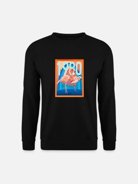 1980 Flamingo - Unisex Pullover - Schwarz