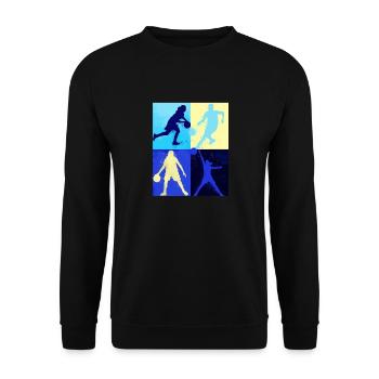 Basket-ball,Sports,Graffiti,Peinture,Joueur de basket-ball - Sweat-shirt Unisexe - noir - Devant - Alina (178cm) & Michal (187cm)