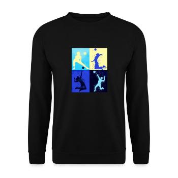 volleyball, volleyballerin, beachball,graffiti - Unisex Sweatshirt - black - Front - Alina (178cm) & Michal (187cm)