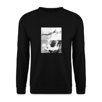 volleyball,volleyballer,beachball,graffiti,silver - Unisex Sweatshirt - black - Front - Alina (178cm) & Michal (187cm)