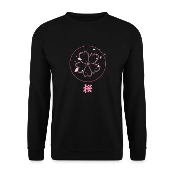 Fleur de cerisier - Sweat-shirt Unisexe - noir - Devant - Alina (178cm) & Michal (187cm)