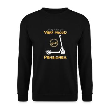Pensioner pension mobile - Unisex Sweatshirt - black - Front - Alina (178cm) & Michal (187cm)