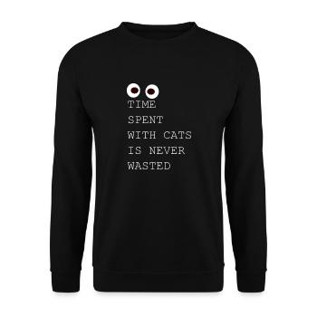 Cadeaux Funny Cat Dictons pour les amoureux des chats - Sweat-shirt Unisexe - noir - Devant - Alina (178cm) & Michal (187cm)