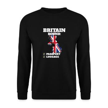 Voyage à destination de la Grande-Bretagne Drapeau britannique - Sweat-shirt Unisexe - noir - Devant - Alina (178cm) & Michal (187cm)