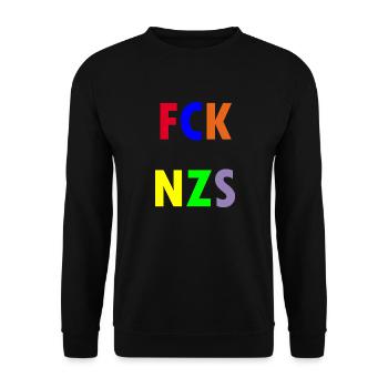 FCK NZS - Unisex Sweatshirt - black - Front - Alina (178cm) & Michal (187cm)