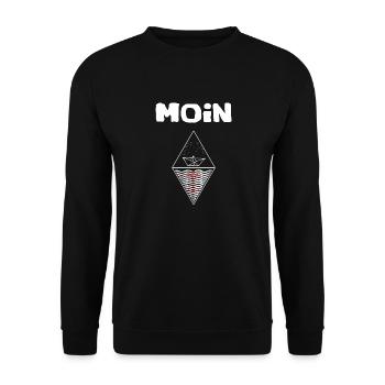 Hafen küste liebe Moin Begrüßung Norddeutschland - Unisex Pullover - Schwarz - Vorne - Alina (178cm) & Michal (187cm)