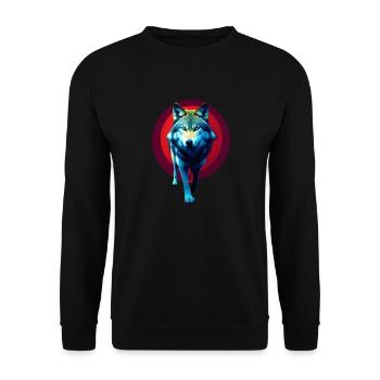 wolf - Unisex Sweatshirt - black - Front - Alina (178cm) & Michal (187cm)