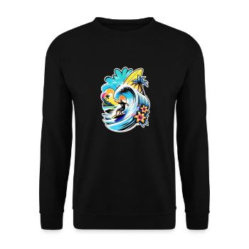 surf plage palmier soleil vacances - Sweat-shirt Unisexe - noir - Devant - Alina (178cm) & Michal (187cm)
