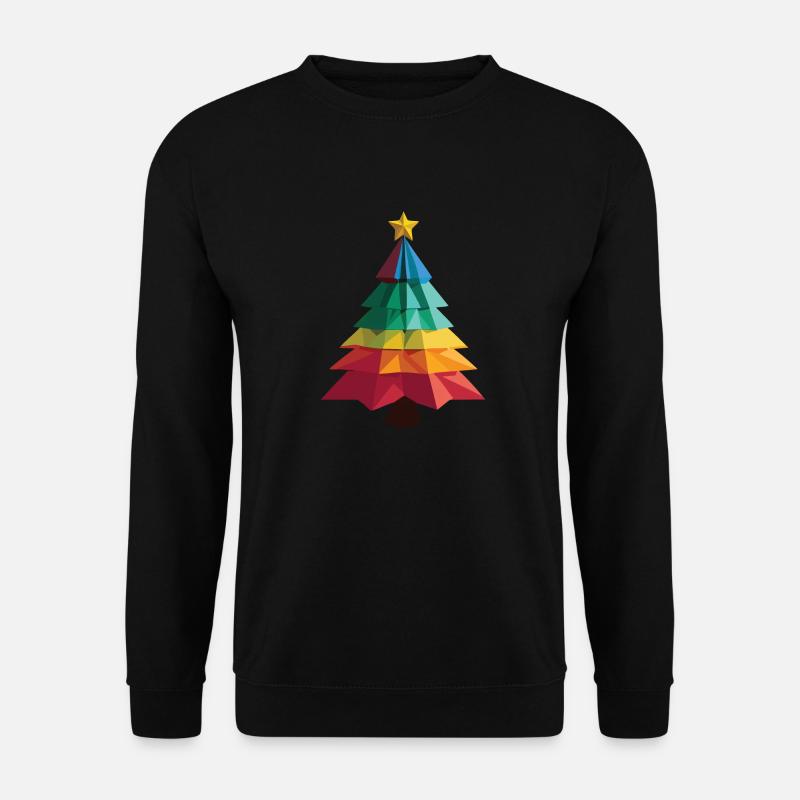 Low-Poly-Weihnachtsbaum - Unisex Pullover - Schwarz