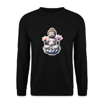 Baby Buddha - meditation yoga relaxation - Unisex Sweatshirt - black - Front - Alina (178cm) & Michal (187cm)