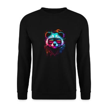 Hipster-Panda - Unisex Pullover - Schwarz - Vorne - Alina (178cm) & Michal (187cm)