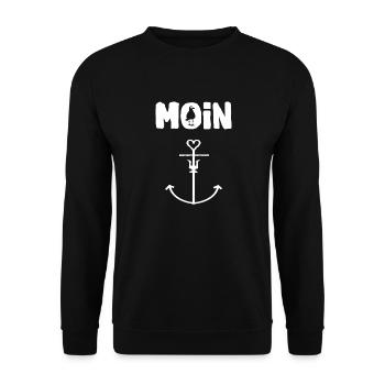 Anker Hamburg Hipster Meer Moin - Unisex Pullover - Schwarz - Vorne - Alina (178cm) & Michal (187cm)
