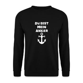 Du bist mein Anker - Unisex Pullover - Schwarz - Vorne - Alina (178cm) & Michal (187cm)