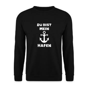 Du bist mein Hafen - Unisex Pullover - Schwarz - Vorne - Alina (178cm) & Michal (187cm)