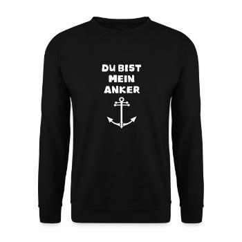 Du bist mein Anker - Unisex Pullover - Schwarz - Vorne - Alina (178cm) & Michal (187cm)
