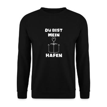 Du bist mein Hafen - Unisex Pullover - Schwarz - Vorne - Alina (178cm) & Michal (187cm)