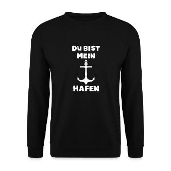 Du bist mein Hafen - Unisex Pullover - Schwarz - Vorne - Alina (178cm) & Michal (187cm)