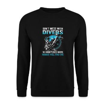 23F 0317 bk - Sweat-shirt Unisexe - noir - Devant - Alina (178cm) & Michal (187cm)