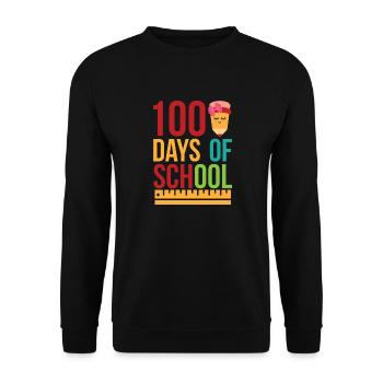 100 Days of School Happy 100th Day of School - Unisex Sweatshirt - black - Front - Alina (178cm) & Michal (187cm)