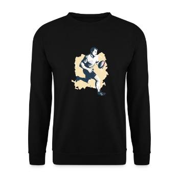 Hervé, der Rugbyspieler - Unisex Pullover - Schwarz - Vorne - Alina (178cm) & Michal (187cm)