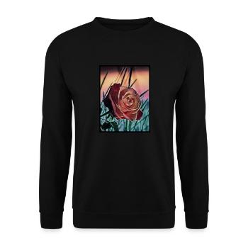 Rose as art on a T-shirt - Unisex Sweatshirt - black - Front - Alina (178cm) & Michal (187cm)