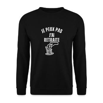 Ich kann mich nicht in einem Wohnmobil zur Ruhe setzen - Unisex Pullover - Schwarz - Vorne - Alina (178cm) & Michal (187cm)