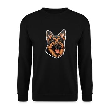 Tête de berger allemand - Sweat-shirt Unisexe - noir - Devant - Alina (178cm) & Michal (187cm)
