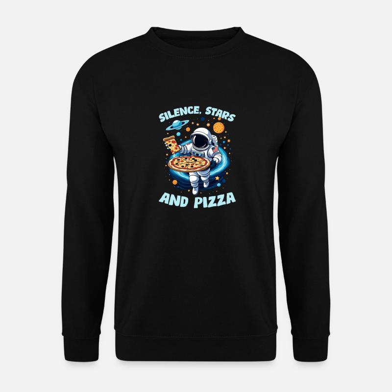 silence etoiles et pizza - Sweat-shirt Unisexe - noir