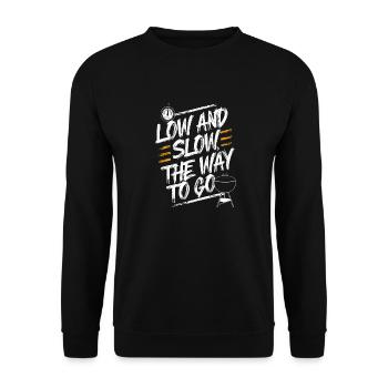 Low Slow The Way To Go BBQ - Unisex Sweatshirt - black - Front - Alina (178cm) & Michal (187cm)