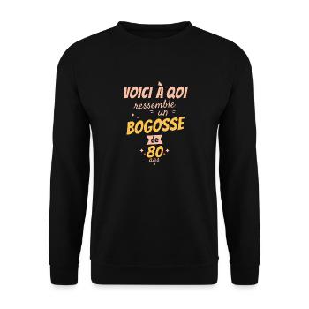Voici à quoi ressemble un bogosse de 80 Ans - Sweat-shirt Unisexe - noir - Devant - Alina (178cm) & Michal (187cm)