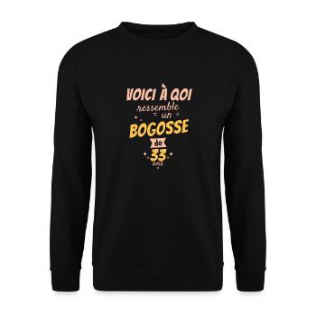 This is what a 33-year-old bogosse looks like - Unisex Sweatshirt - black - Front - Alina (178cm) & Michal (187cm)