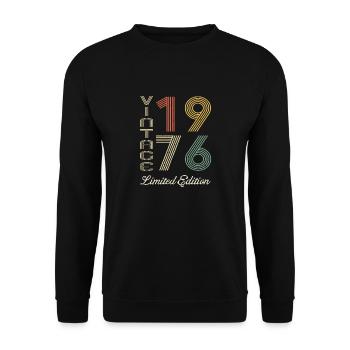 1976 Anniversaire Né en 1976 vintage Rétro. Editio - Sweat-shirt Unisexe - noir - Devant - Alina (178cm) & Michal (187cm)