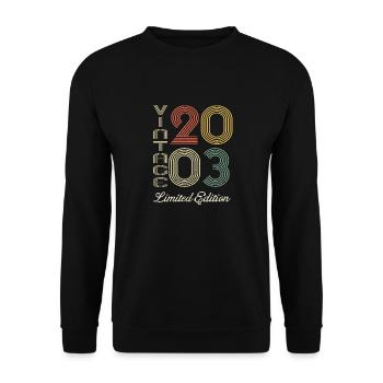 2003 Geburtstag Geboren im Jahr 2003 Vintage Retro. Editio - Unisex Pullover - Schwarz - Vorne - Alina (178cm) & Michal (187cm)