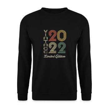 2022 Geburtstag Geboren im Jahr 2022 Vintage Retro. Editio - Unisex Pullover - Schwarz - Vorne - Alina (178cm) & Michal (187cm)