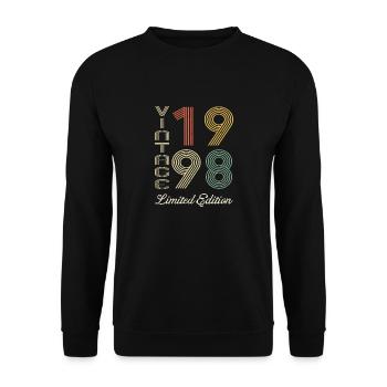 1998 Geburtstag Jahrgang 1998 Vintage Retro. Editio - Unisex Pullover - Schwarz - Vorne - Alina (178cm) & Michal (187cm)