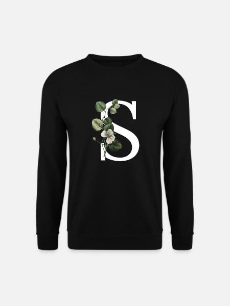 Green Botanical Letter S - Unisex Sweatshirt - black