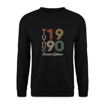 1990 Anniversaire Né en 1990 vintage Rétro. Editio - Sweat-shirt Unisexe - noir - Devant - Alina (178cm) & Michal (187cm)