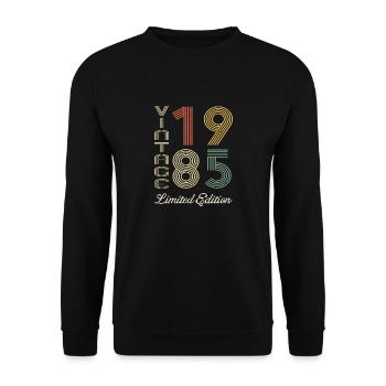 1985 Geburtstag Geboren 1985 Vintage Retro. Editio - Unisex Pullover - Schwarz - Vorne - Alina (178cm) & Michal (187cm)