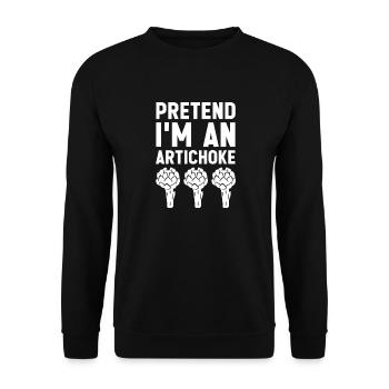 Pretend I'm An Artichoke Edible Thistle Vegetarian - Unisex Pullover - Schwarz - Vorne - Alina (178cm) & Michal (187cm)