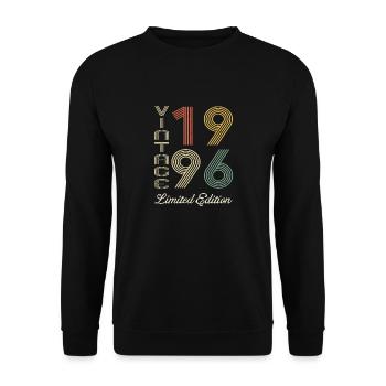 1996 Anniversaire Né en 1996 vintage Rétro. Editio - Sweat-shirt Unisexe - noir - Devant - Alina (178cm) & Michal (187cm)