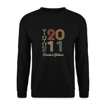 2011 Anniversaire Né en 2011 vintage Rétro. Editio - Sweat-shirt Unisexe - noir - Devant - Alina (178cm) & Michal (187cm)