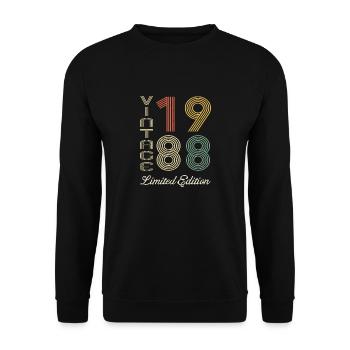 1988 Geburtstag Geboren 1988 Vintage Retro. Editio - Unisex Pullover - Schwarz - Vorne - Alina (178cm) & Michal (187cm)