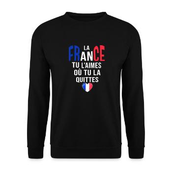 France tu l aimes francais française - Sweat-shirt Unisexe - noir - Devant - Alina (178cm) & Michal (187cm)