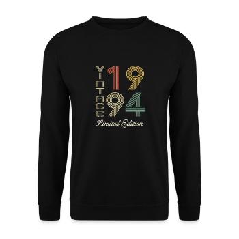 1994 Anniversaire Né en 1994 vintage Rétro. Editio - Sweat-shirt Unisexe - noir - Devant - Alina (178cm) & Michal (187cm)