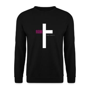 Vergebung Front - Unisex Pullover - Schwarz - Vorne - Alina (178cm) & Michal (187cm)